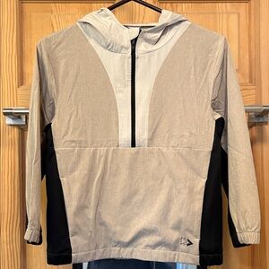Carter's Light Gray Jacket  Black Trim 1/4 Zip Water Resistant Sz 10 kids